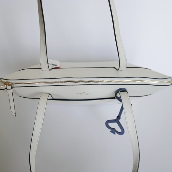 Kate Spade Patrice Large Leather Tote Optic White - Picture 7 of 12